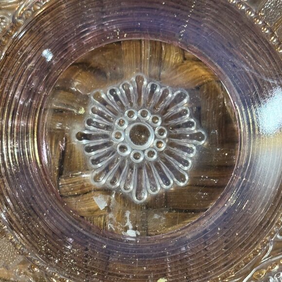 Vintage Opalescent Glass Bowl With Gold Accents & Intricate Floral Detailing 5" - Picture 6 of 7